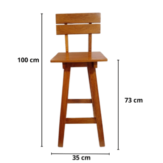 Silla Alta Banco en madera Tasia - Imagen 2