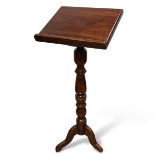 Atril de Madera Maciza Barnizada con Pie Tallado - Altura 1.18m