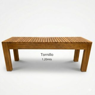 Banca en madera tornillo 1.20mts en caramelo