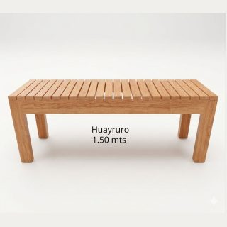 Banca de Madera Huaruro 150 cm – Excelente y Maravilloso para Jardín