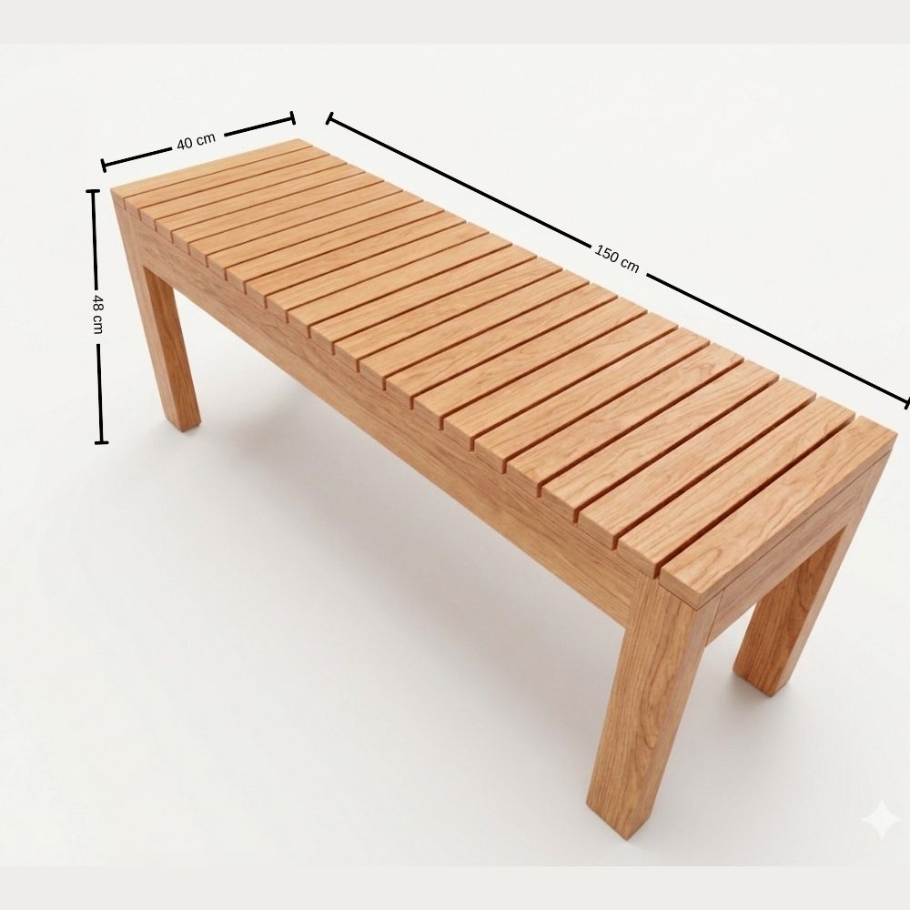 Banca de Madera Huaruro 150 cm – Excelente y Maravilloso para Jardín 4 Banca de Madera Huaruro 150 cm – Excelente y Maravilloso para Jardín - Imagen 4