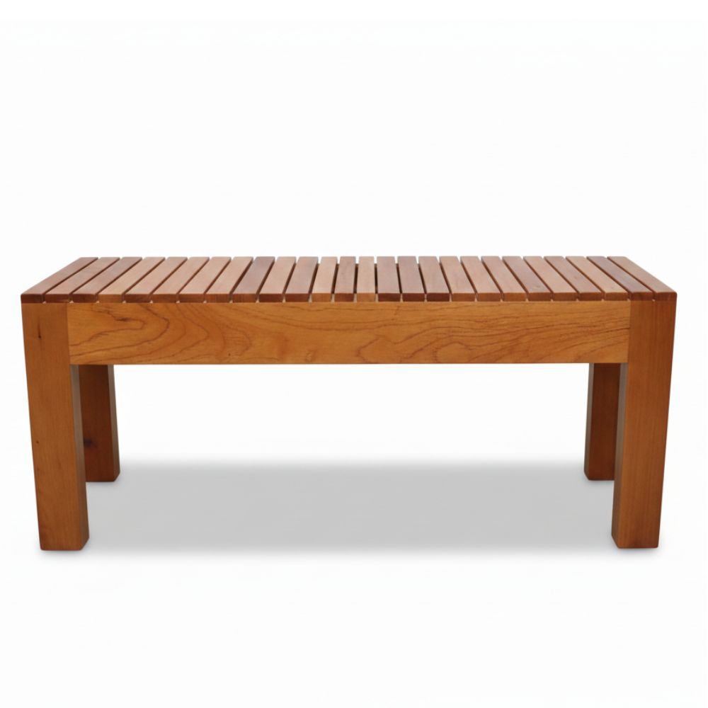 Banca de Madera Cedro 1 Metro – Banca Resistente para Jardín, Sala o Terraza 1 Banca de madera cedro