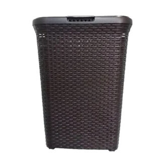 Cesto de ropa tipo ratán en Marron