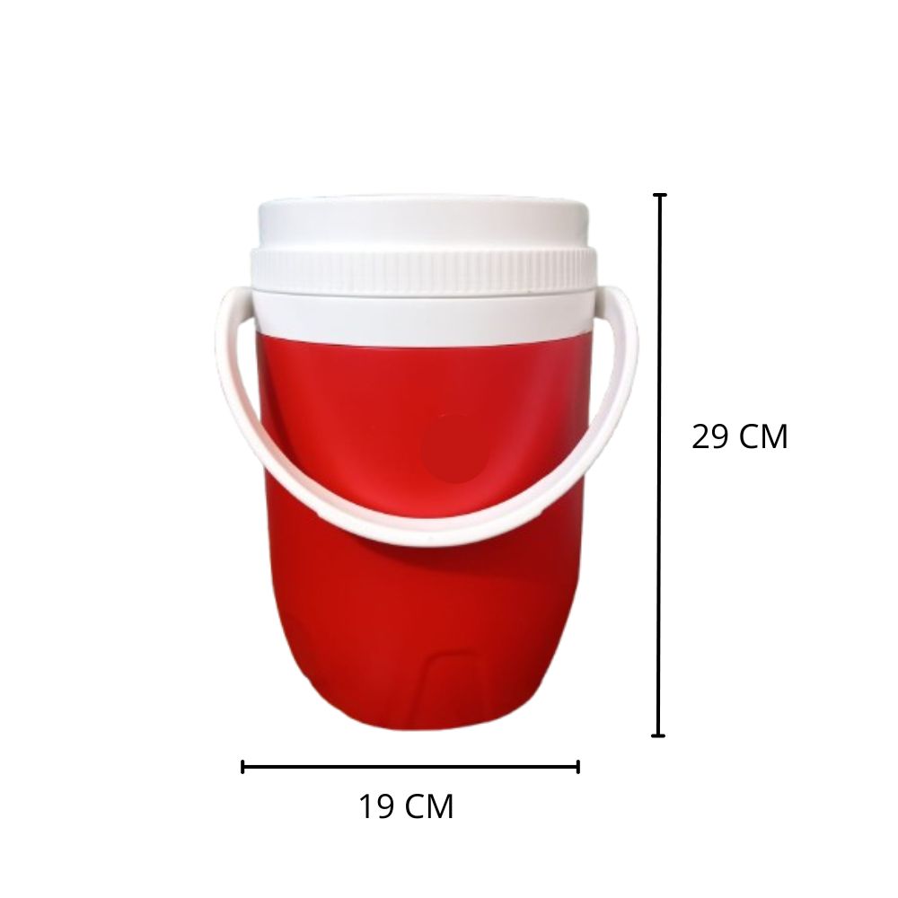 Cooler Rojo Grande 4 Litros con Boquilla en Tapa – Ideal para Bebidas Frías y Refrescantes 4 cooler basa rojo 4 litros