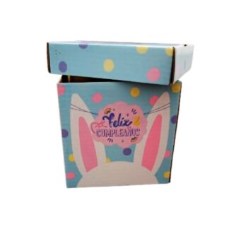 Caja de regalo pequeña con tapa de 10x10cm Feliz cumpleaños - Imagen 2