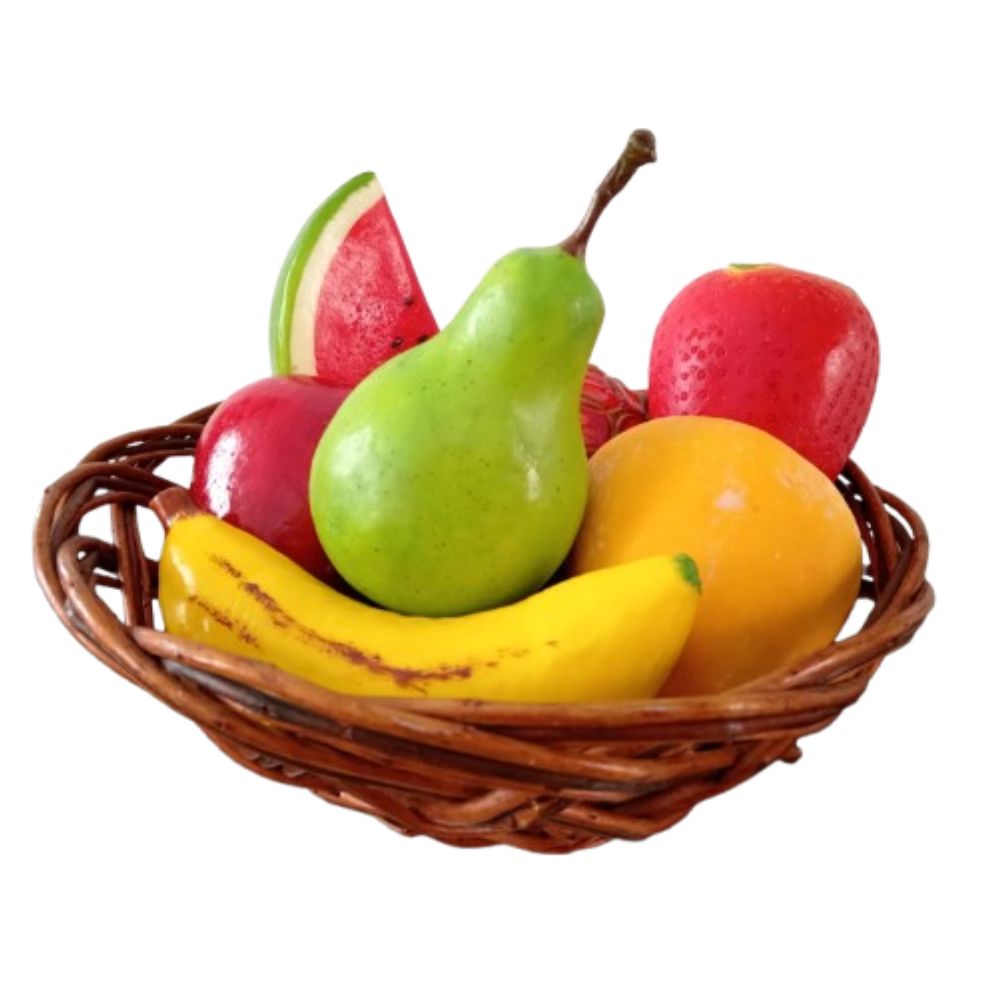 Canasta de 6 frutas decorativas 1 Canasta de 6 frutas decorativas