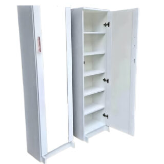 Zapatera Alta melamine blanco con espejo