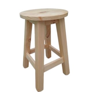 Banquito redondo de Alto 50cm en madera natural