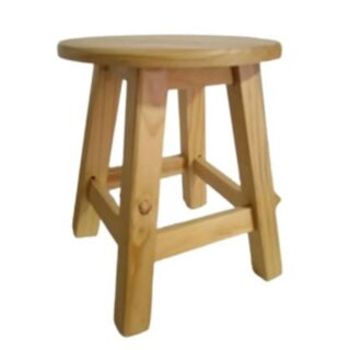 Banquito redondo de Alto 30cm en madera natural