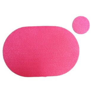 Set de Individuales y portavasos en Rojo