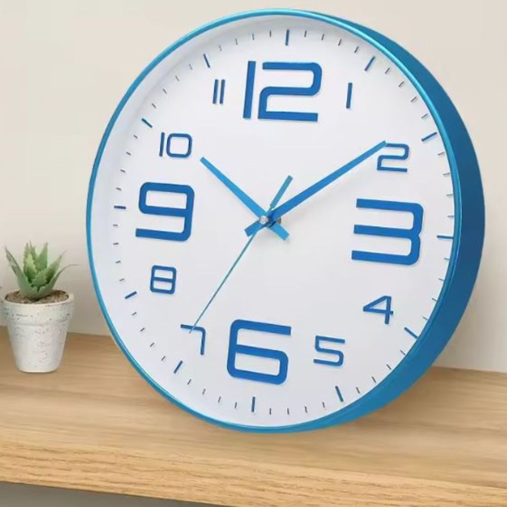 Reloj de Pared Elegante Color Celeste 29cm – Ideal para Oficinas, Clínicas y Consultorios 2 reloj de pared redondo