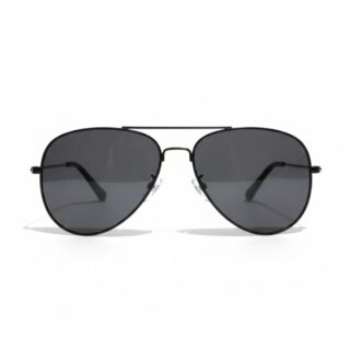 Lentes de Sol Aviador Unisex – Lunas Negras y Marco Negro Estilo Clásico