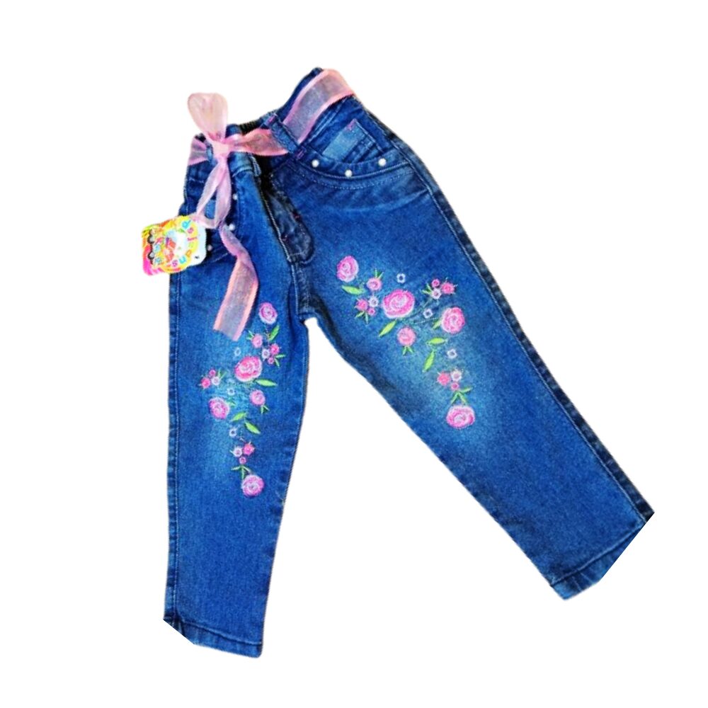 Jean para Niñas Fresa Talla 1 – Stretch con Bolsillos y hermoso Bordados Decorativos 1 Jean para Niñas Fresa Talla 1 – Stretch con Bolsillos y hermoso Bordados Decorativos