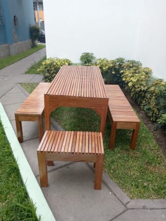 Juego de comedor campestre terraza wolf - Imagen 2