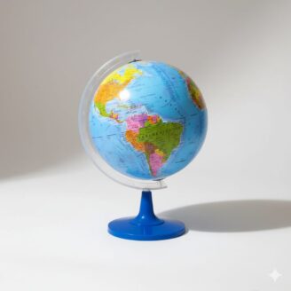 Fascinante Globo Terráqueo Grande Realista 45cm Giratorio con Base Resistente