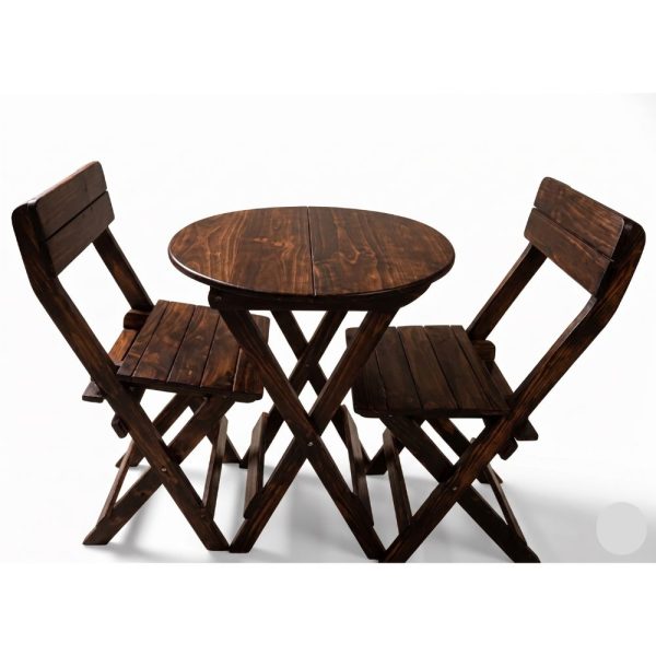 Juego comedor Plegable Prinx 2 sillas color chocolate 60x75cm 2