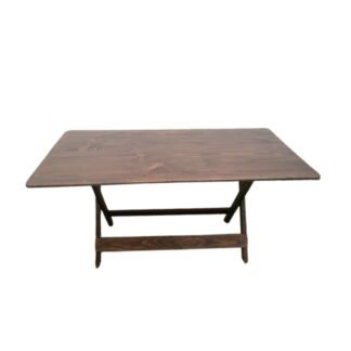 Mesa plegable premier 1.60 mts x 80cm  en marron rustico - Imagen 2