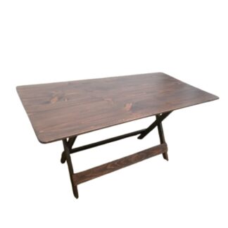 Mesa plegable premier 1.60 mts x 80cm  en marron rustico - Imagen 3