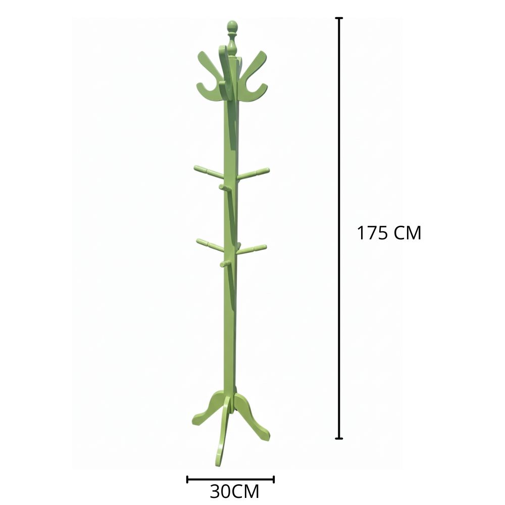 Perchero de Pie en Verde Madera Pino Color Verde Lima 175x30 cm – Diseño Moderno y Resistente 2 Perchero de Pie en Verde