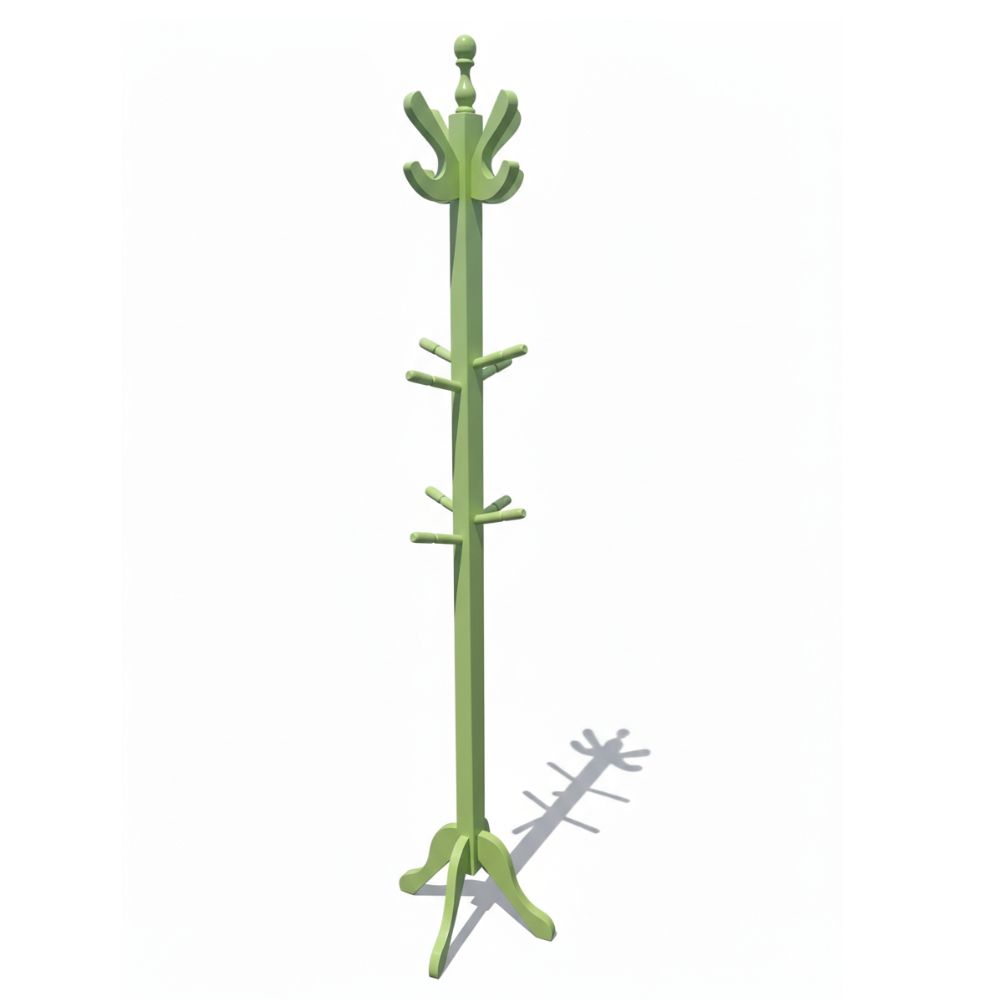 Perchero de Pie en Verde Madera Pino Color Verde Lima 175x30 cm – Diseño Moderno y Resistente 1 Perchero de Pie en Verde