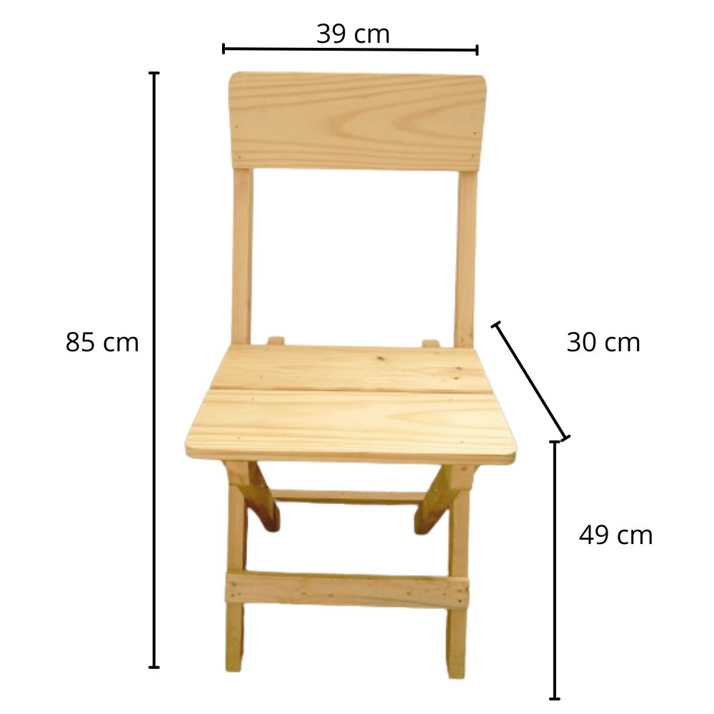 Juego Comedor Plegable redondo mediano Con Sillas En natural 3 Juego Comedor Plegable redondo mediano Con Sillas En natural - Imagen 3