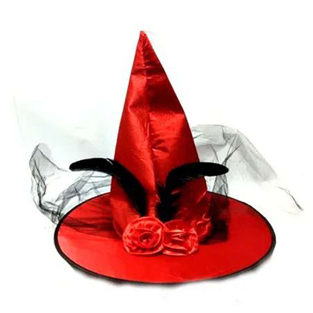 sombrero de bruja rojo