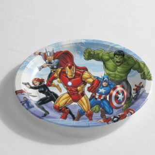 PLATOS DESCARTABLES SUPER HÉROES MULTICOLOR