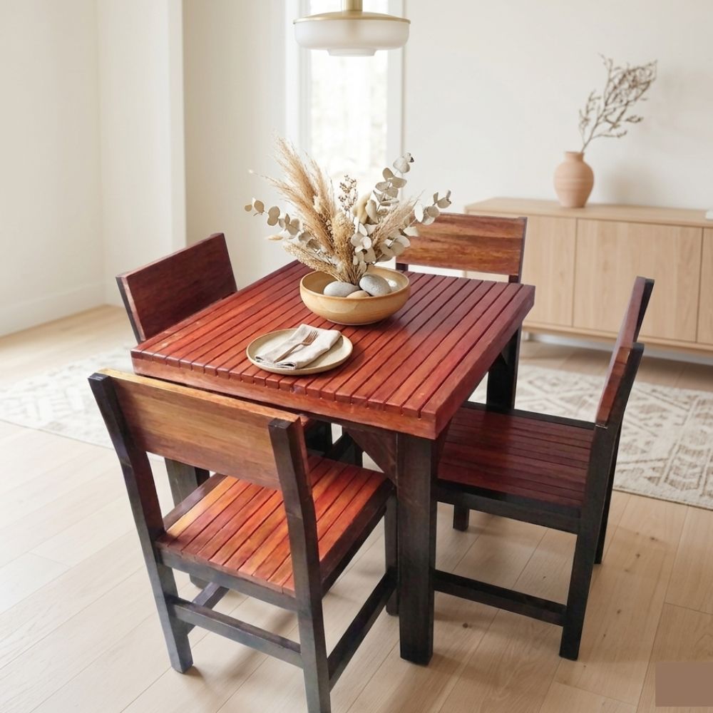 Juego de Comedor Barbacoa con Sillas en Madera Tornillo 5 Juego de comedor Barbacoa