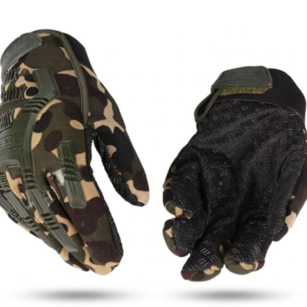 Guantes de Moto Tácticos Spencer Camuflados Militar – Protección en Nudillos y Pantalla Táctil