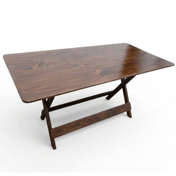 Mesa plegable premier 1.60 mts x 80cm  en marron rustico