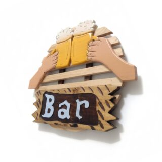 Cuadro Decorativo Bar Tallado en Madera de Pino | Estilo Vintage Creativo 62x65 cm