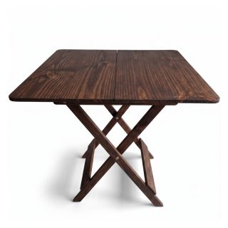 Mesa Plegable Cuadrada Montecarlos de Madera Pino 100 x 100 cm | Acabado Semi Mate | Color Marron