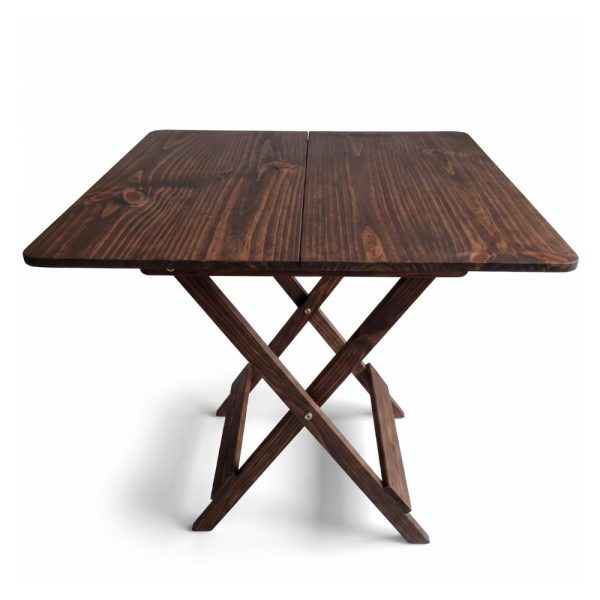 mesa plegable cuadrada marron 100 cm 3