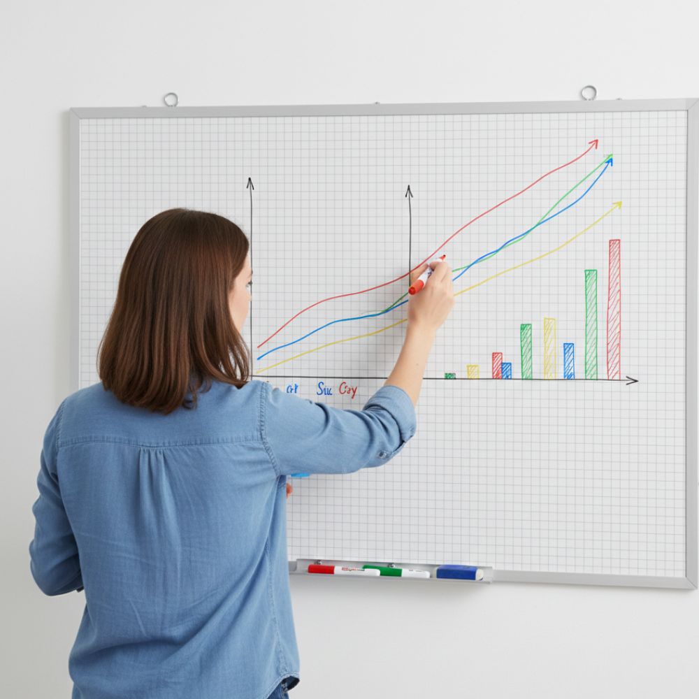 Pizarra cuadriculada 80×60cm acrilica 2 Pizarra cuadriculada 80×60cm acrilica - Imagen 2