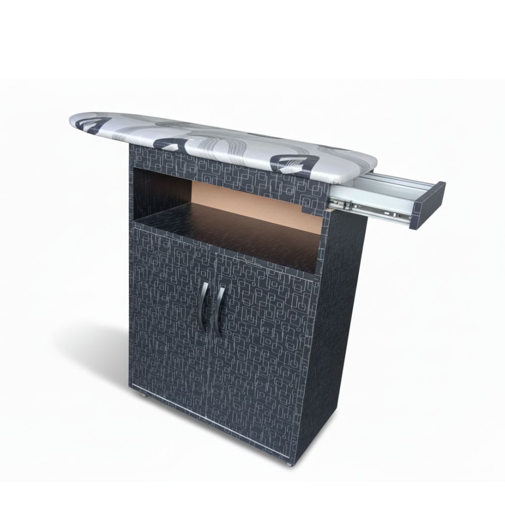 Planchador Negro con Ruedas y esencial Bandeja Deslizable | Totalmente Armado – 80x88x32 cm 5 planchador negro con ruedas