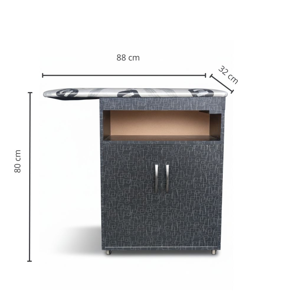 Planchador Negro con Ruedas y esencial Bandeja Deslizable | Totalmente Armado – 80x88x32 cm 2 Planchador Negro con Ruedas y esencial Bandeja Deslizable | Totalmente Armado – 80x88x32 cm - Imagen 2