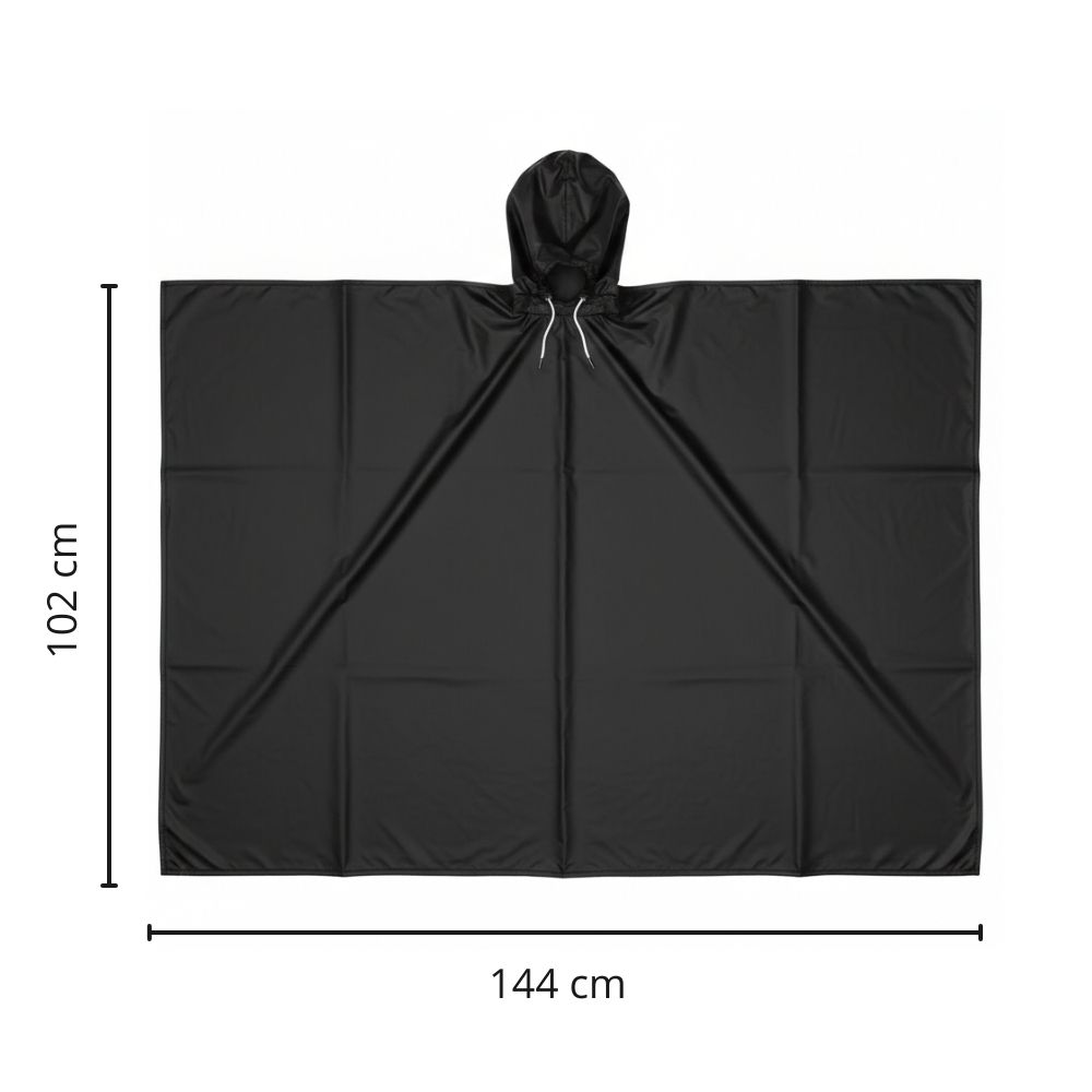 Impermeable para lluvia Ejecutivo Unisex Alta Densidad Tipo Poncho Negro 3 Impermeable para lluvia