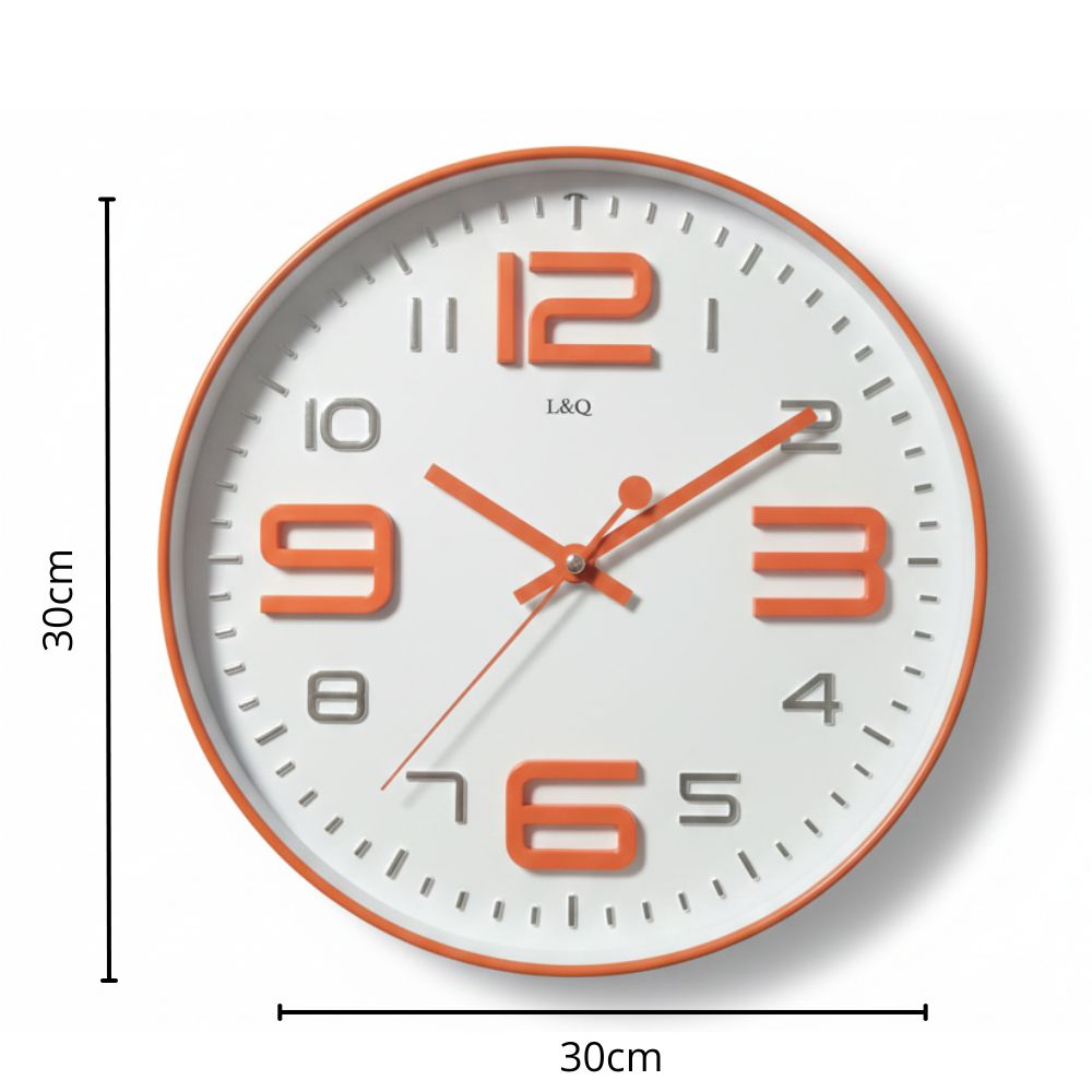 Reloj de Pared Naranja Circular de 30 cm | Decoración Moderna para Hogar u Oficina 4 Reloj de Pared Naranja Circular de 30 cm | Decoración Moderna para Hogar u Oficina - Imagen 4