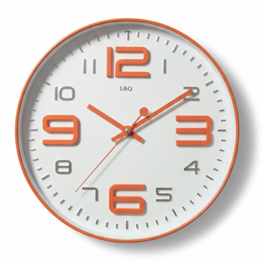 Reloj de Pared Naranja Circular de 30 cm | Decoración Moderna para Hogar u Oficina 1 Reloj de Pared Naranja Circular de 30 cm | Decoración Moderna para Hogar u Oficina