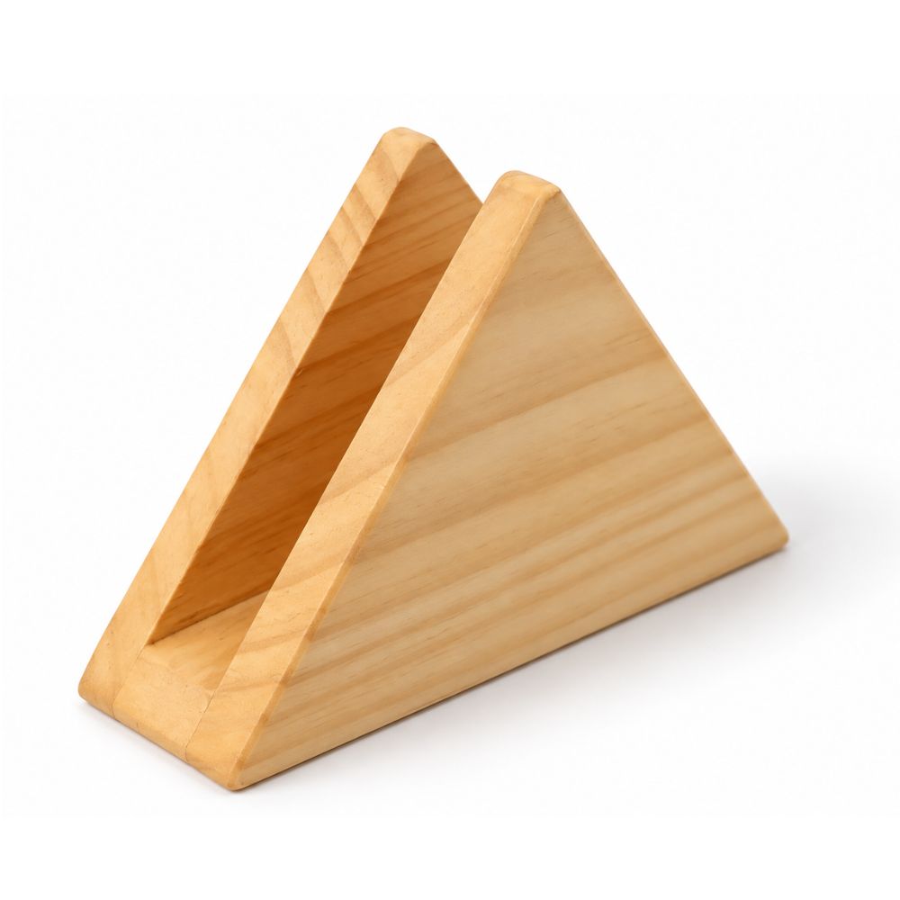Servilletero de madera triangular