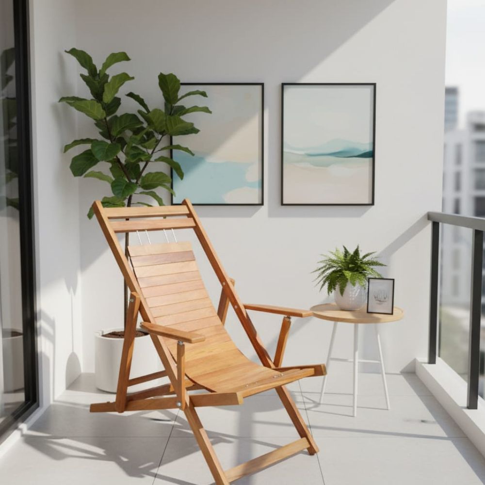 Silla Perezosa de Madera Plegable sensacional color Caramelo | 3 Posiciones 3 silla perezosa de madera