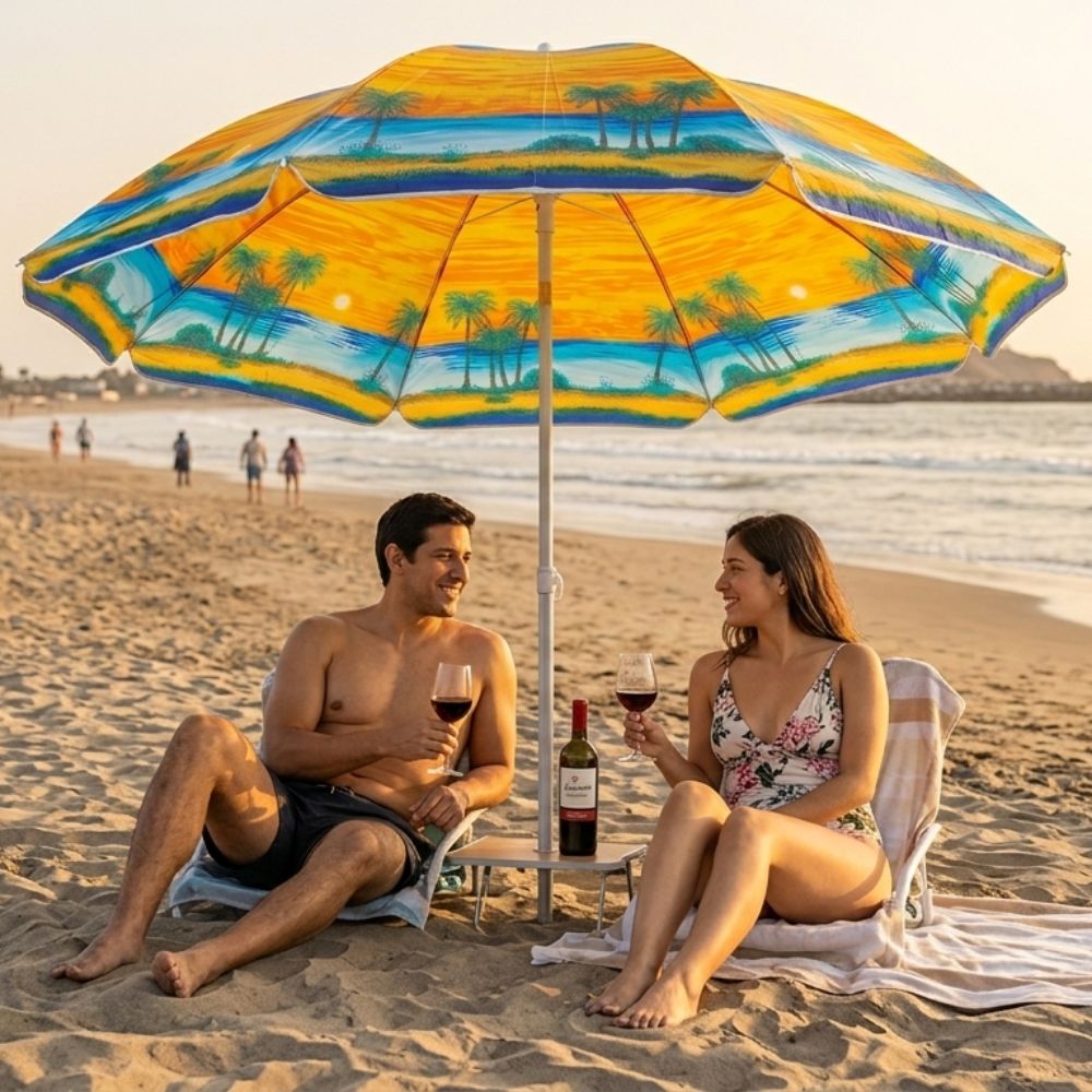 Sombrilla de playa Máncora 1.50mts Proteccion UV Modelo exclusivo 4 sombrilla de playa